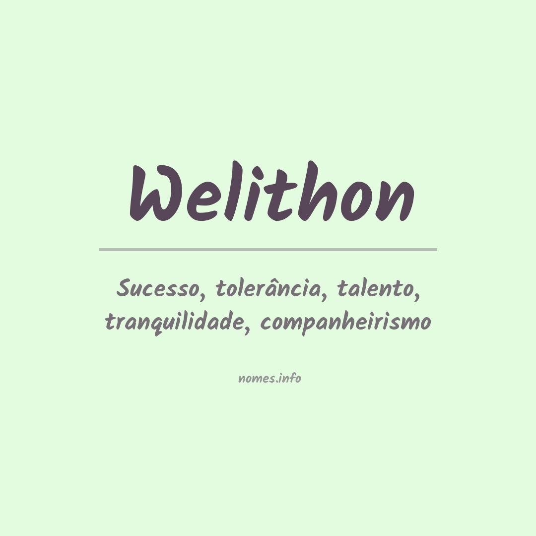 Significado do nome Welithon