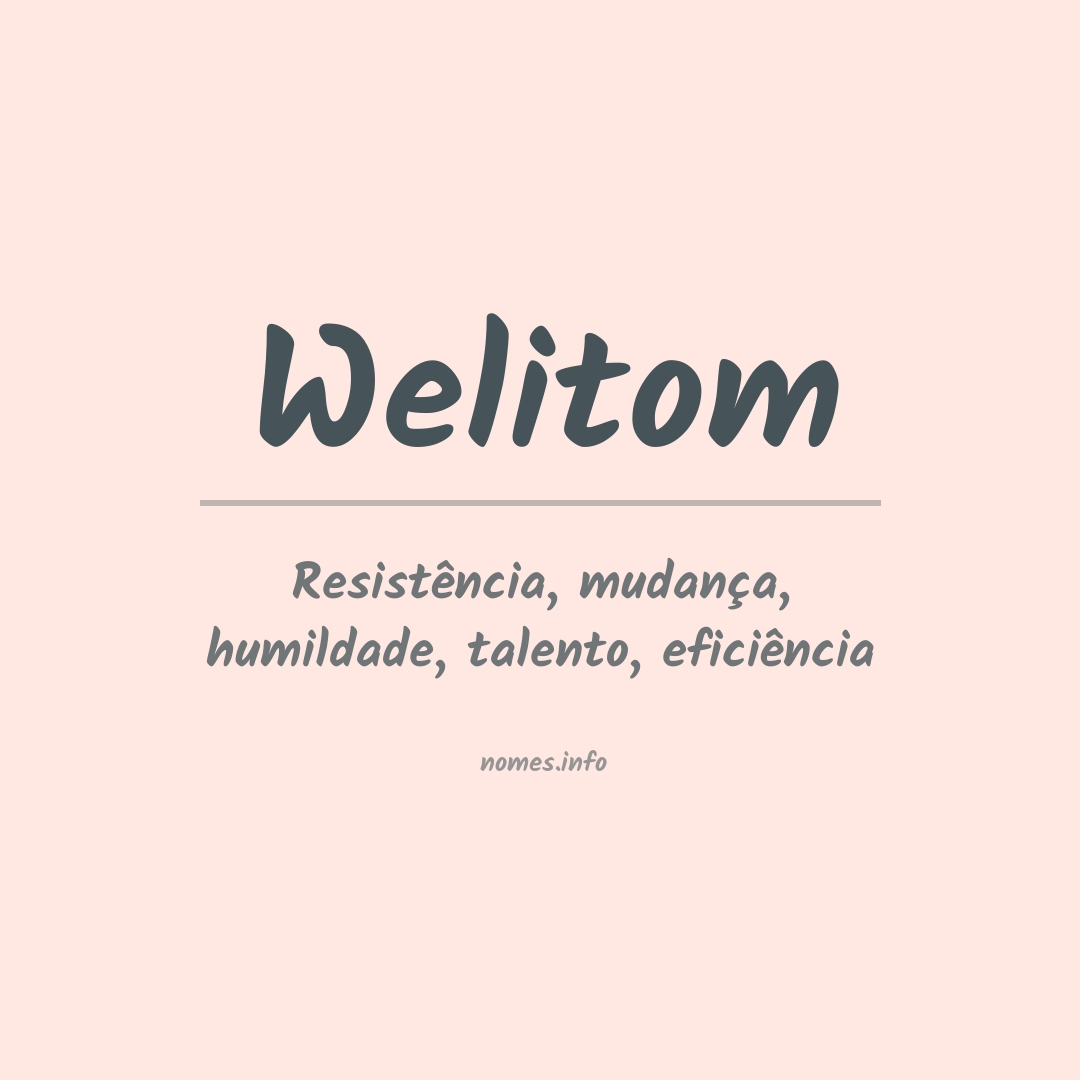 Significado do nome Welitom