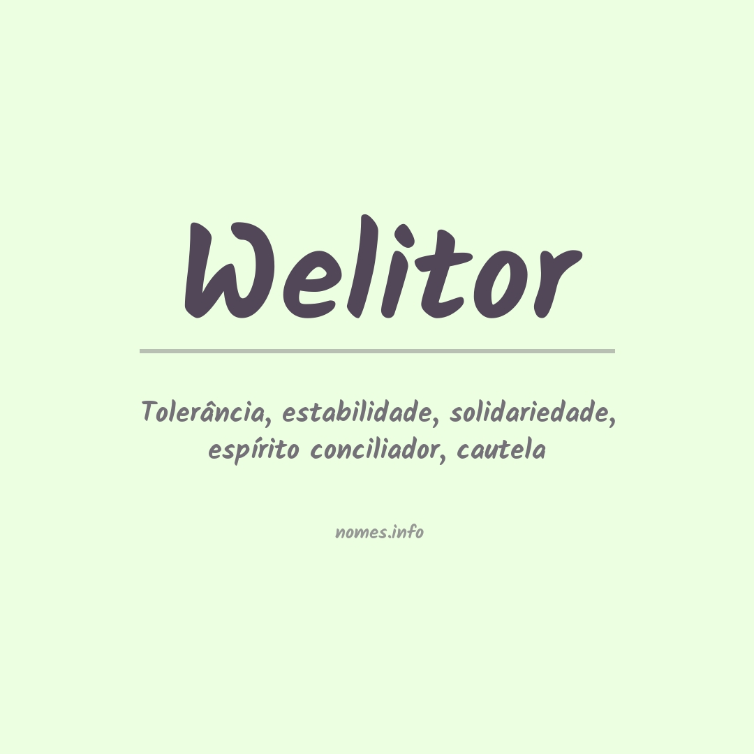 Significado do nome Welitor