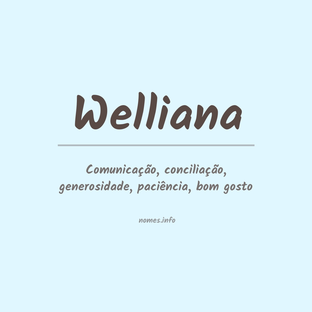 Significado do nome Welliana