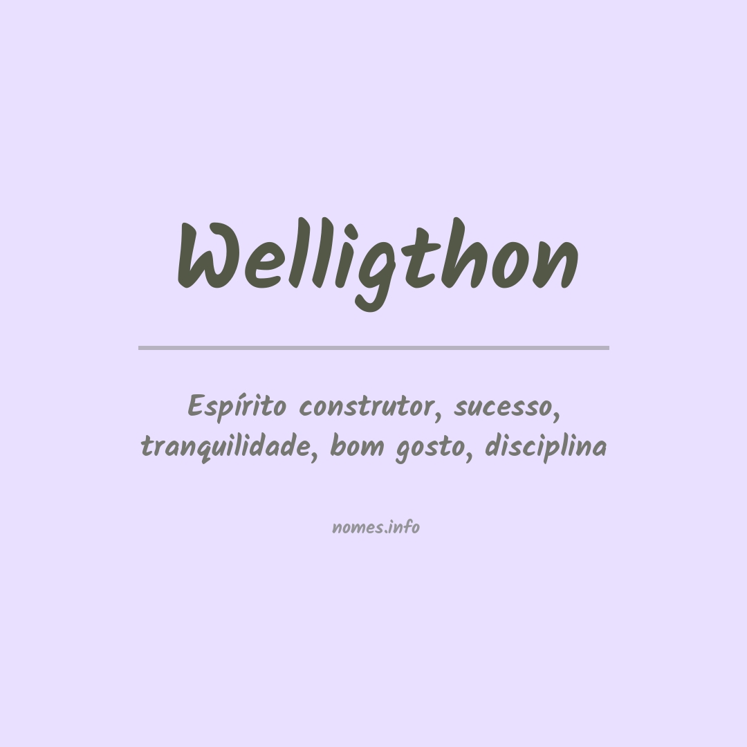 Significado do nome Welligthon