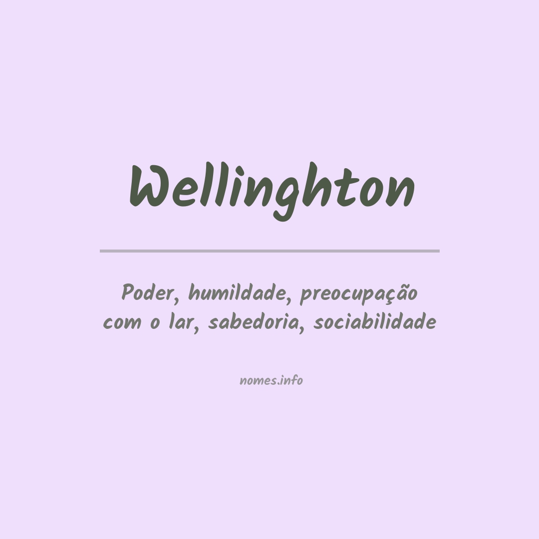 Significado do nome Wellinghton