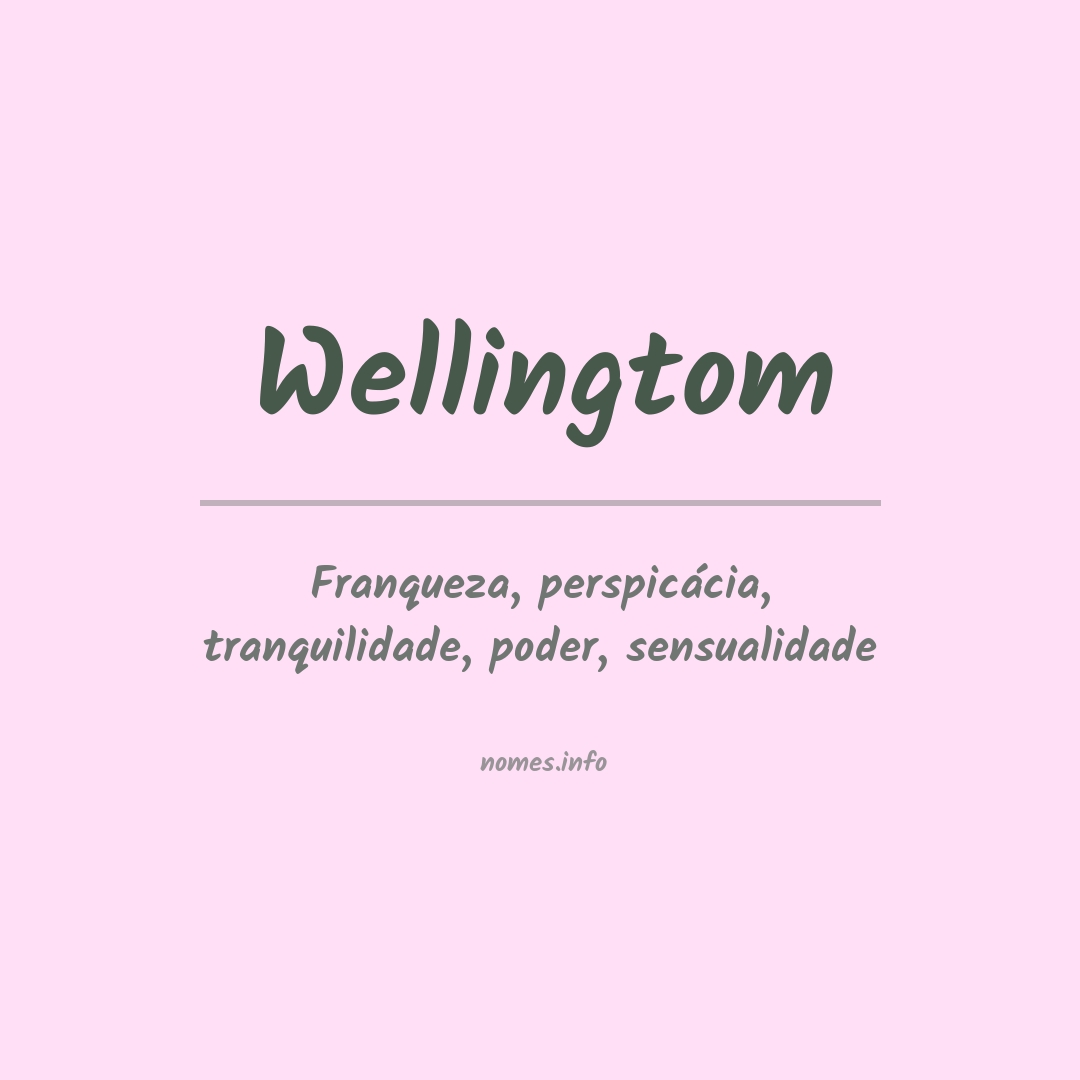 Significado do nome Wellingtom