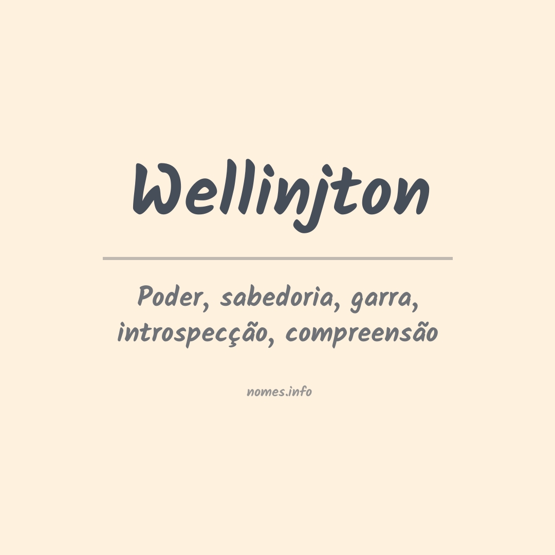 Significado do nome Wellinjton