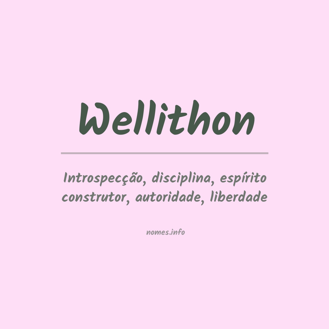 Significado do nome Wellithon