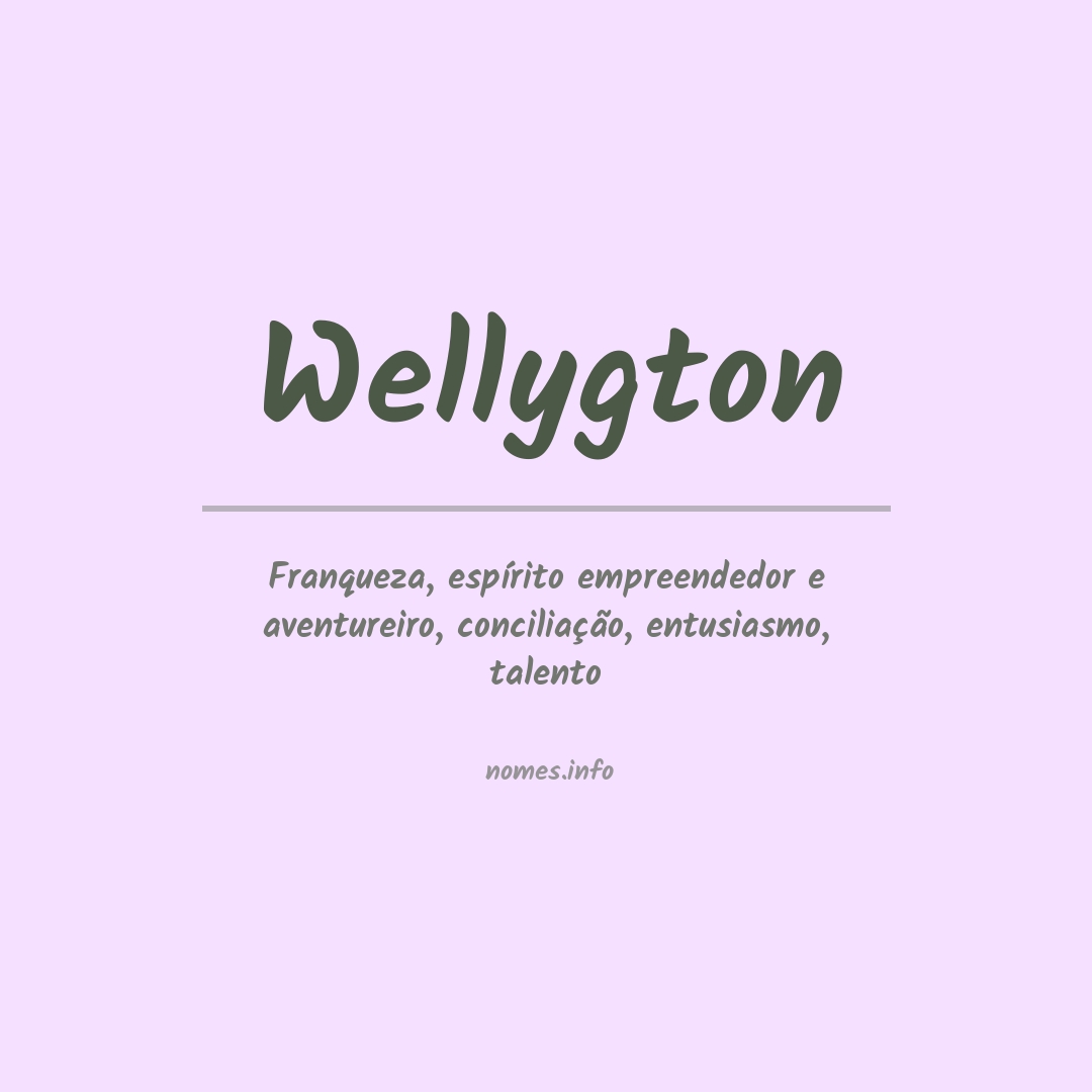 Significado do nome Wellygton