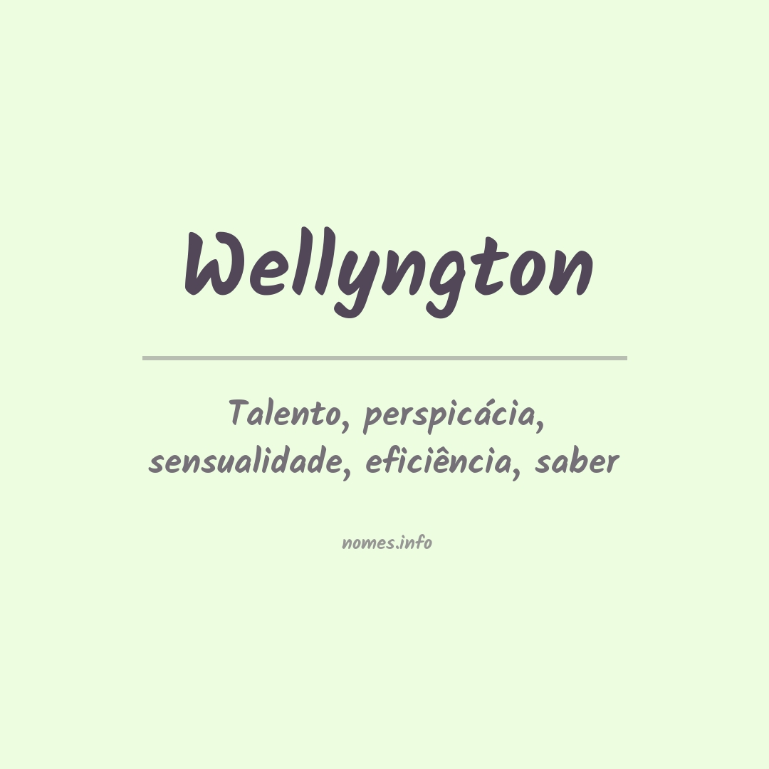 Significado do nome Wellyngton