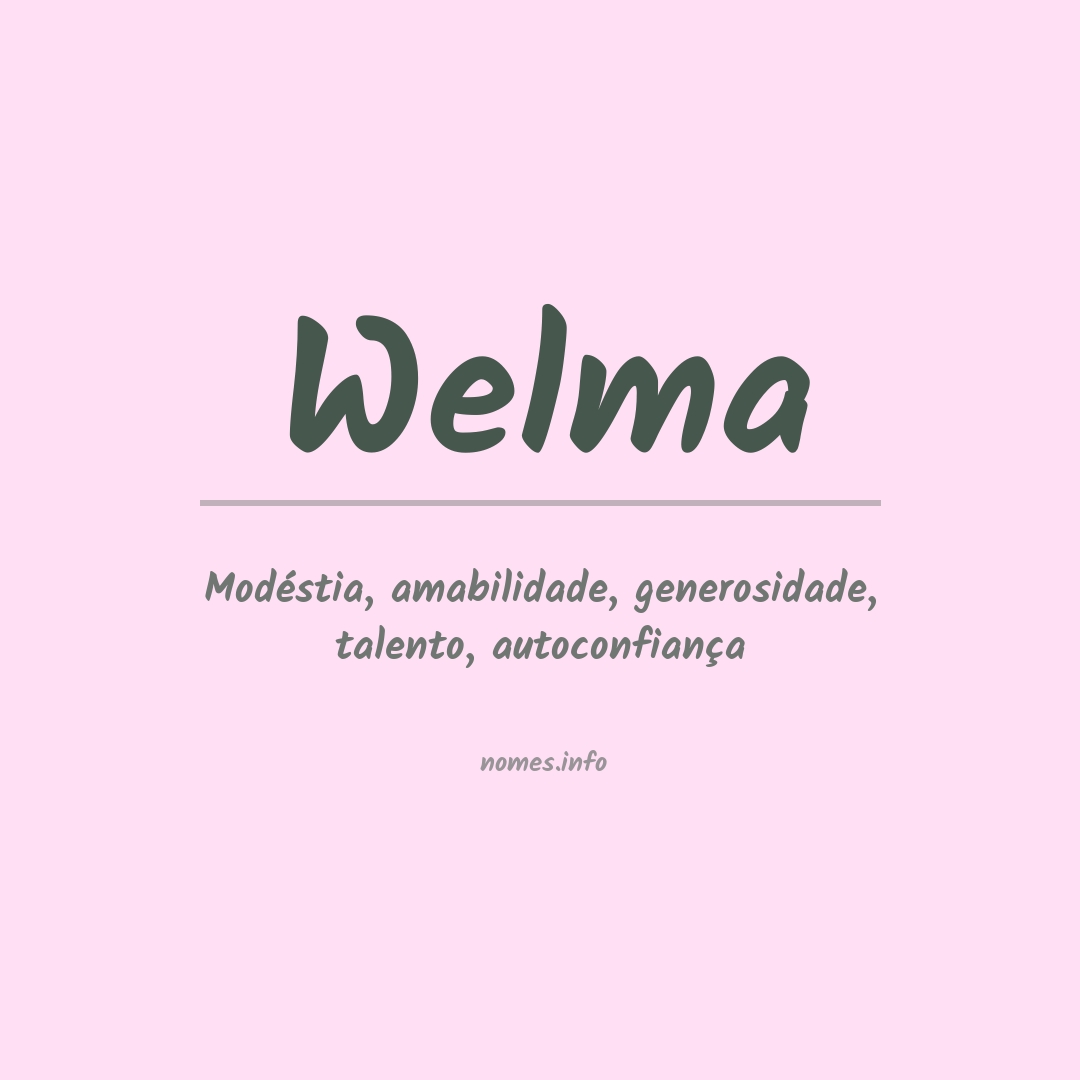 Significado do nome Welma