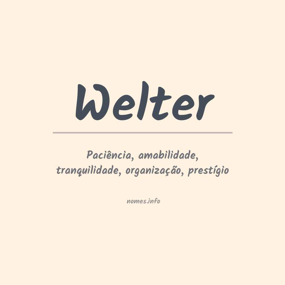 Significado do nome Welter