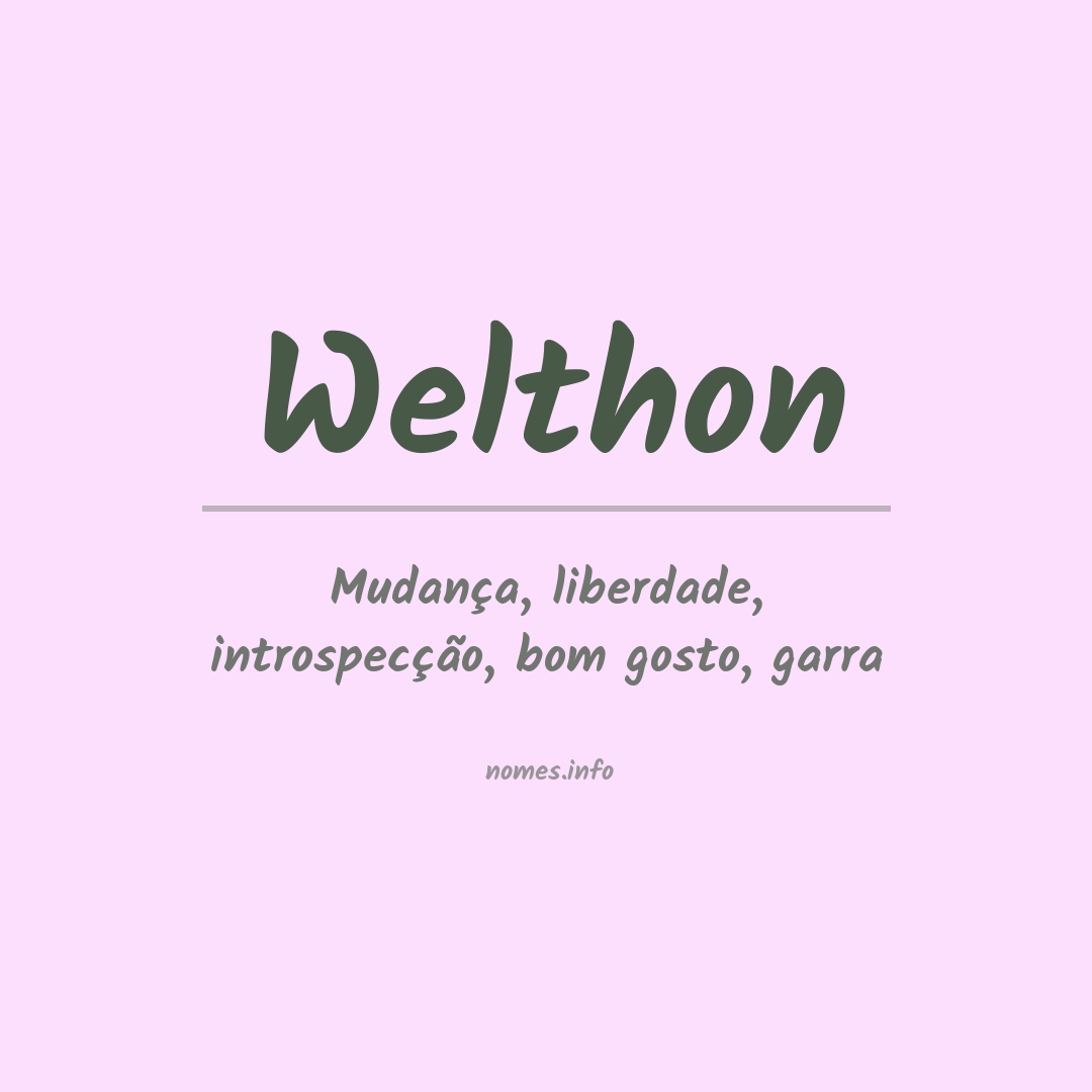 Significado do nome Welthon