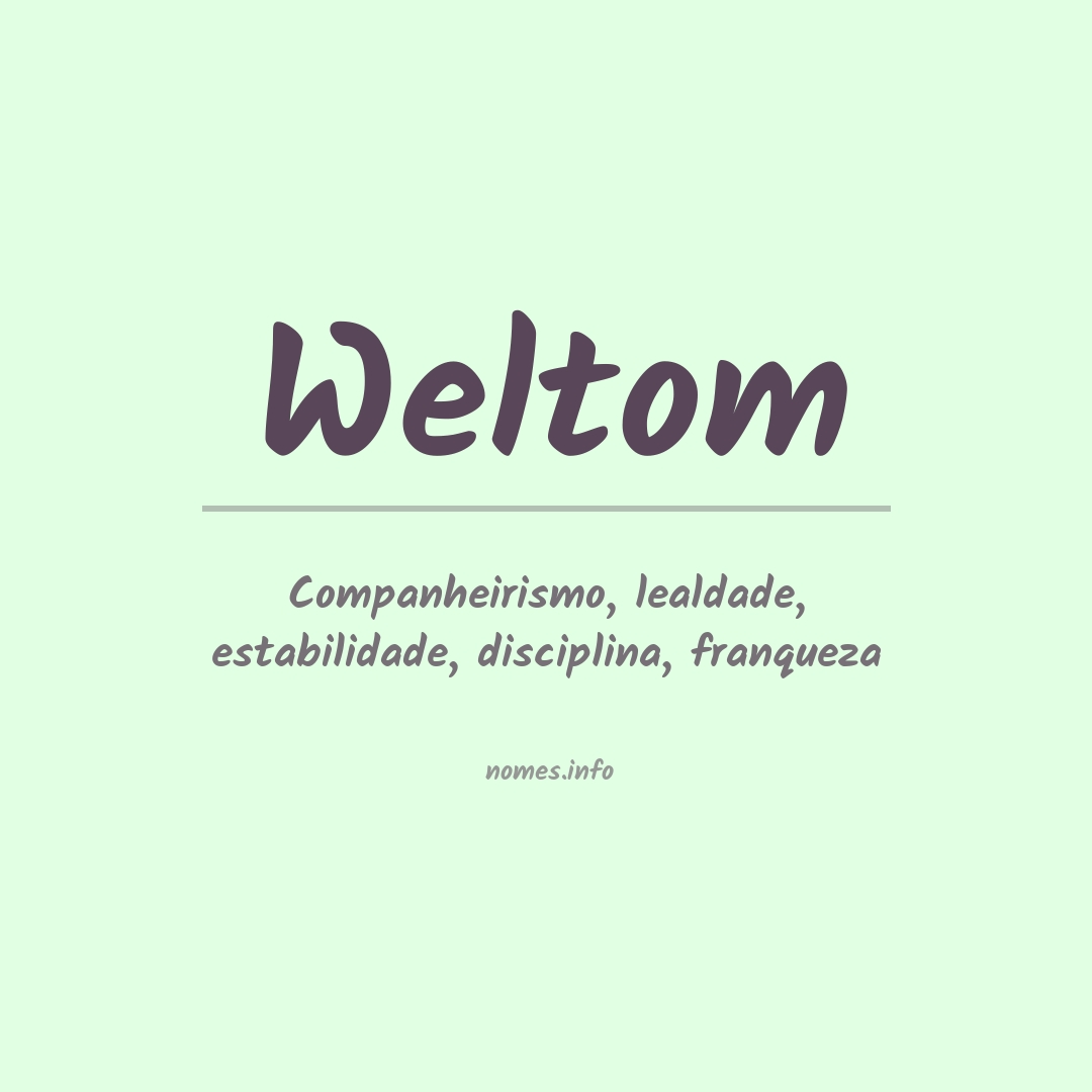 Significado do nome Weltom