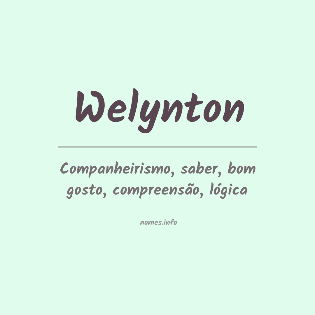 Significado do nome Welynton