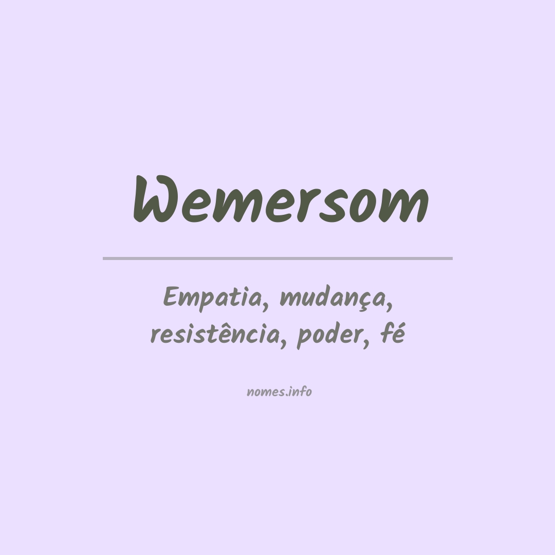 Significado do nome Wemersom
