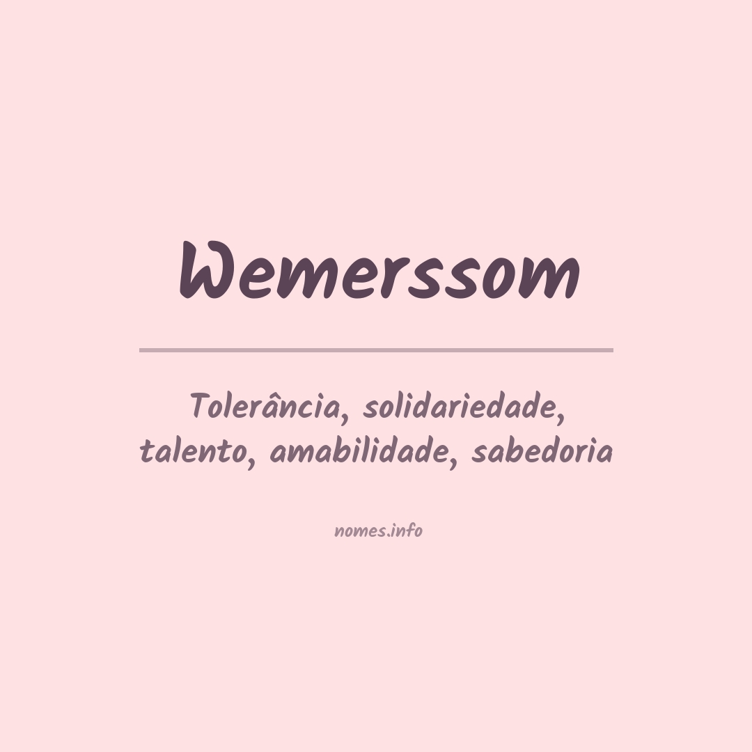 Significado do nome Wemerssom