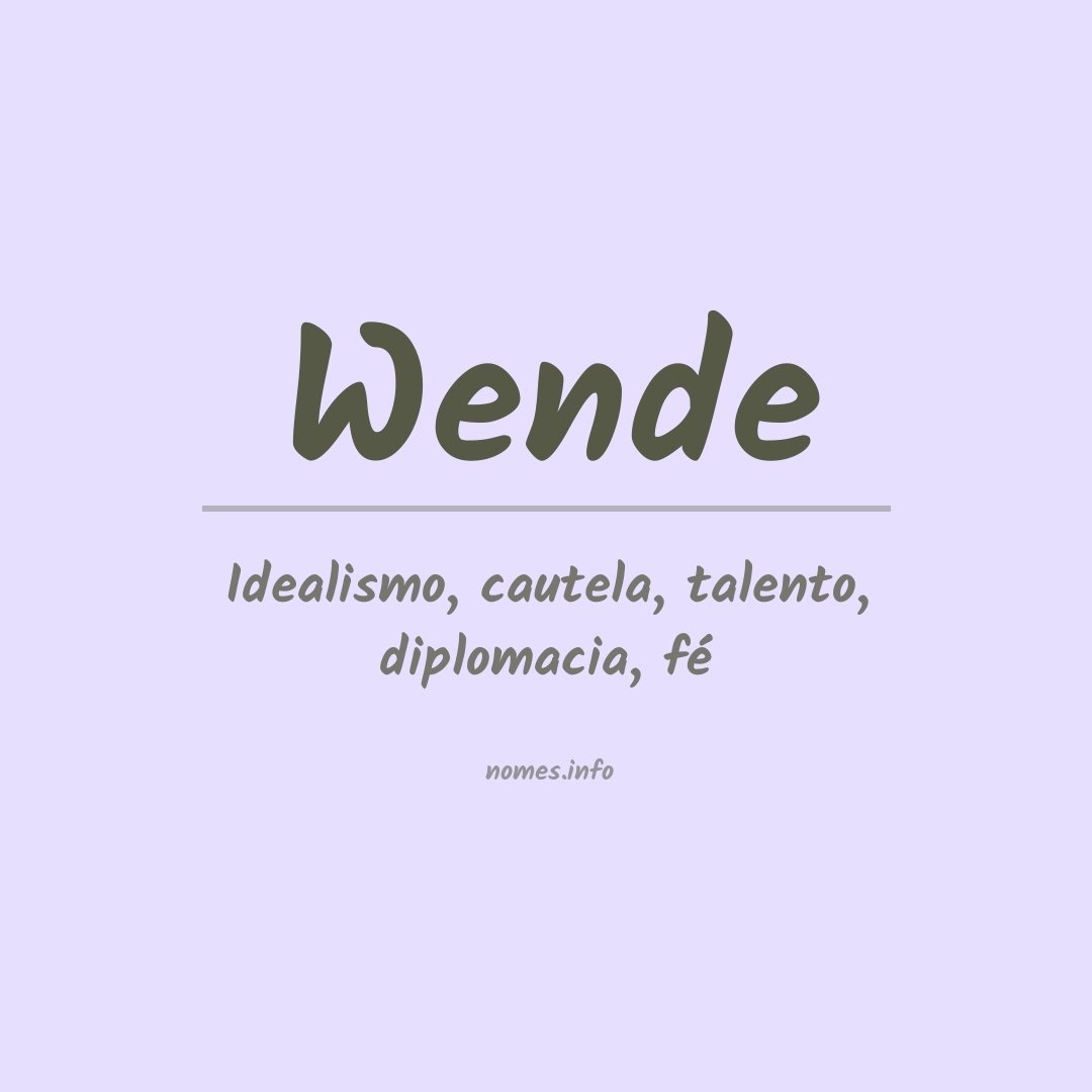 Significado do nome Wende