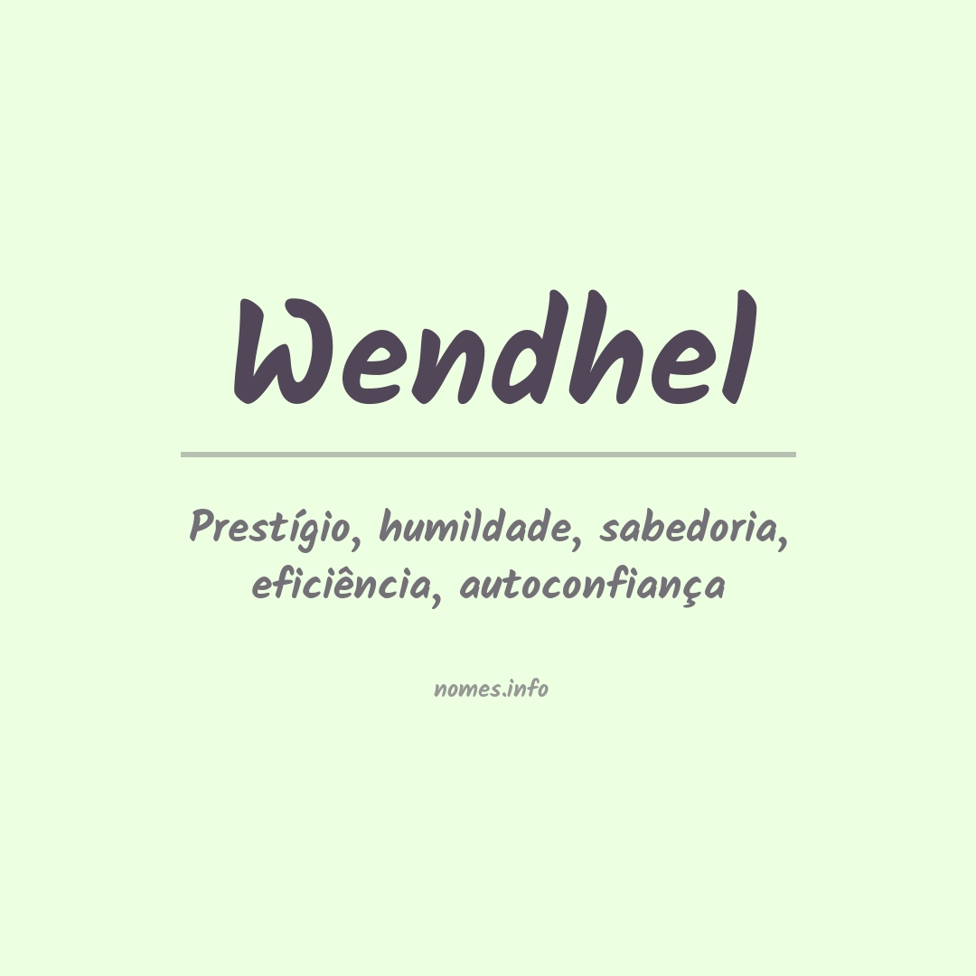 Significado do nome Wendhel