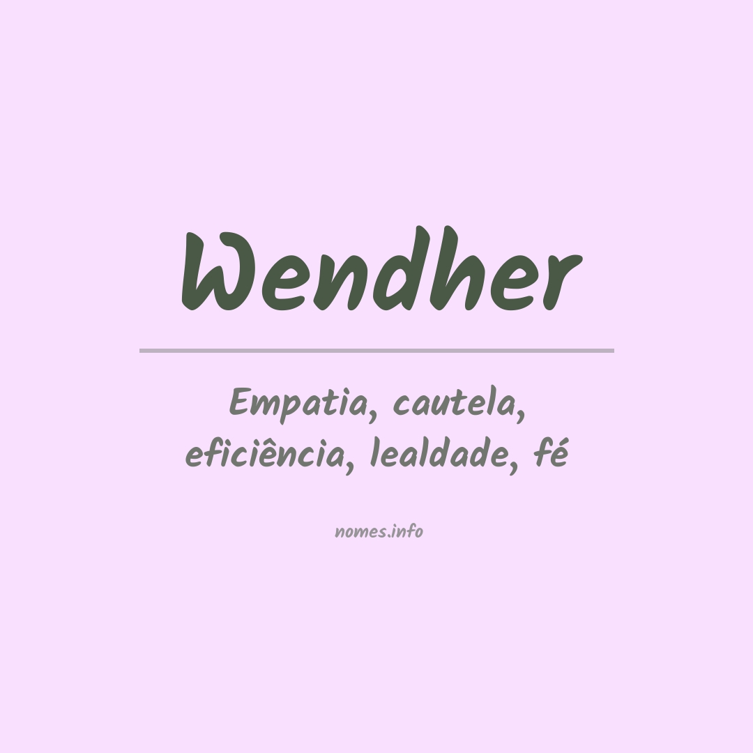 Significado do nome Wendher