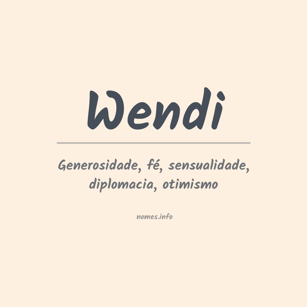 Significado do nome Wendi