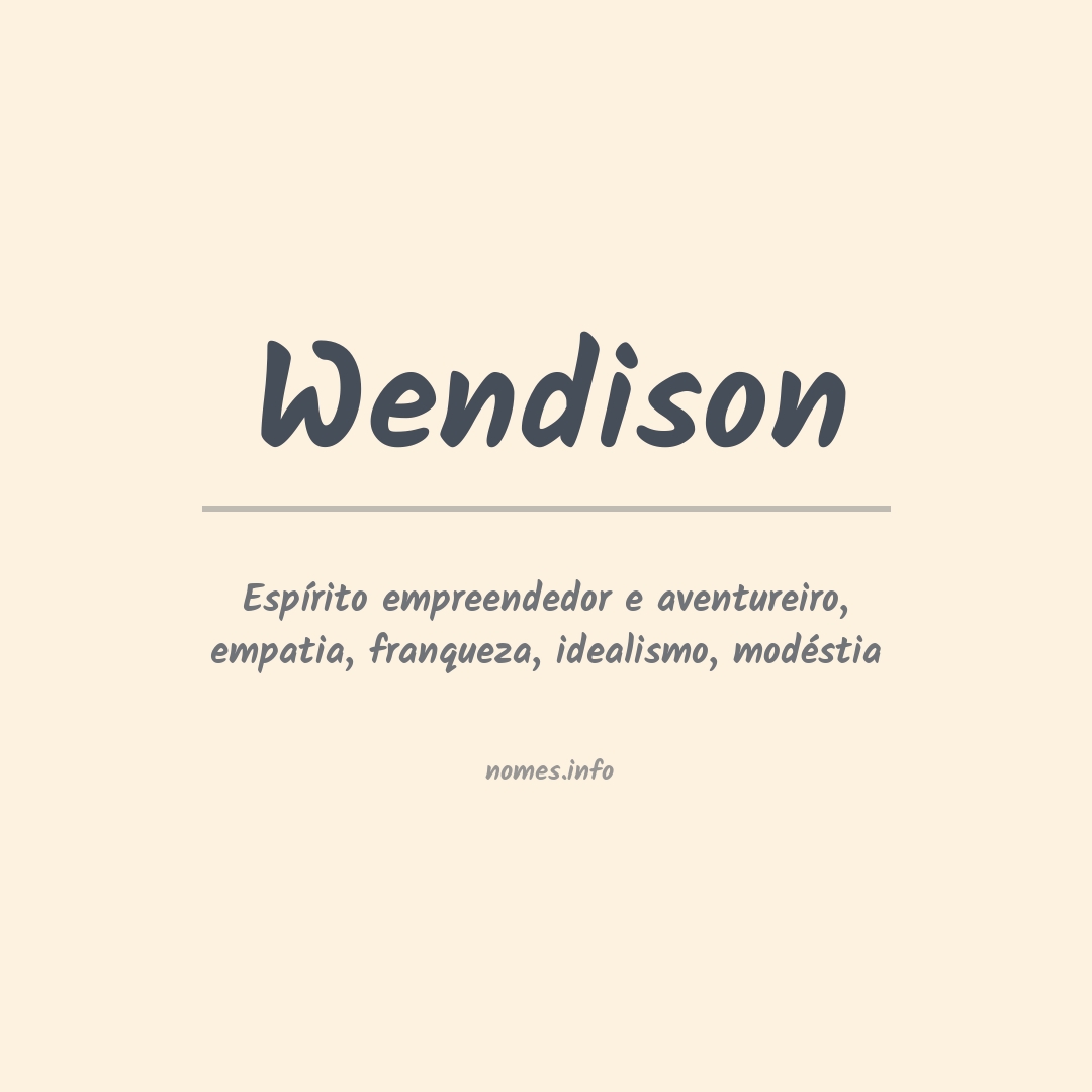 Significado do nome Wendison