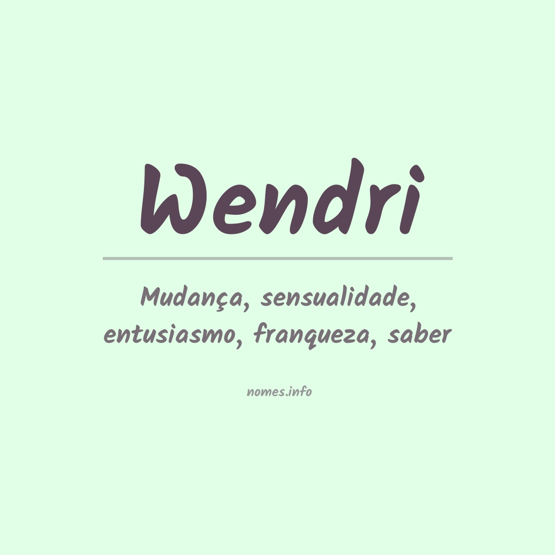 Significado do nome Wendri