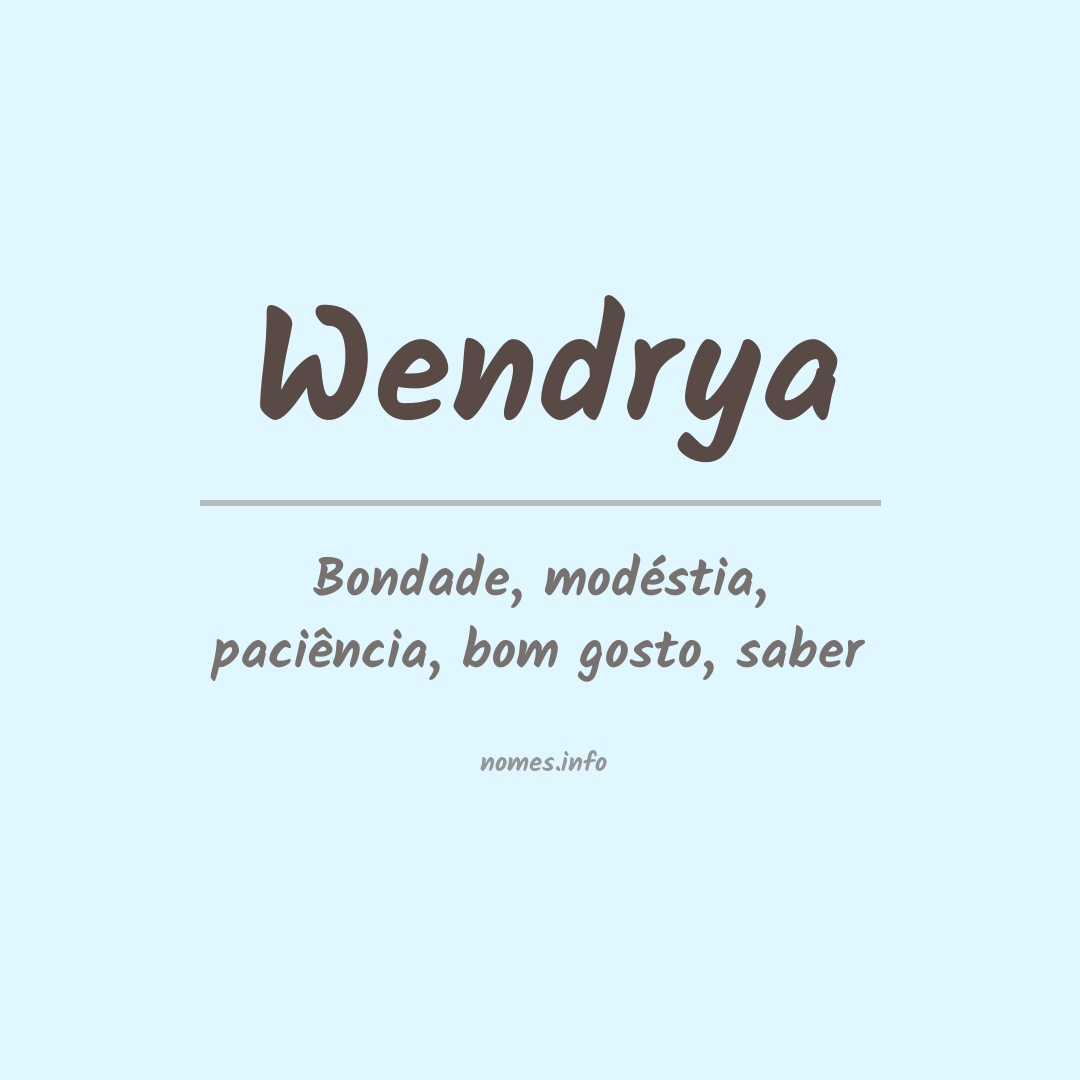 Significado do nome Wendrya