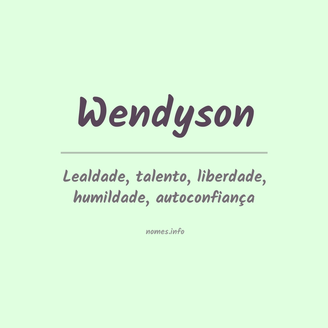 Significado do nome Wendyson
