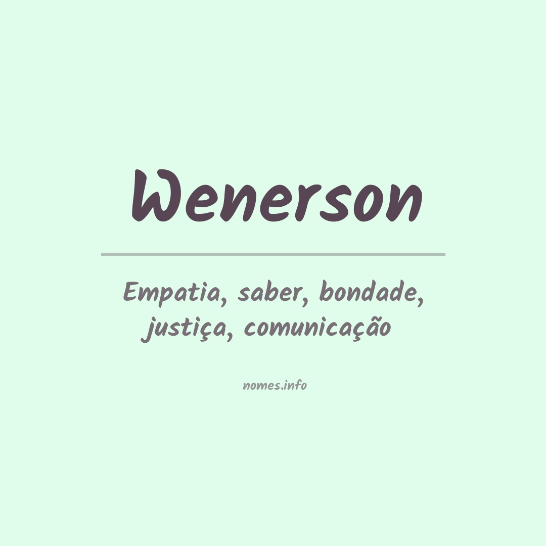 Significado do nome Wenerson