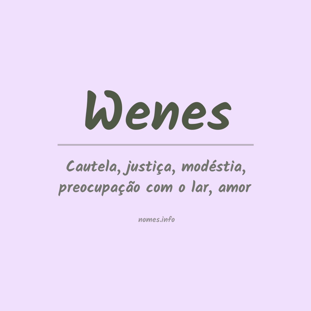 Significado do nome Wenes