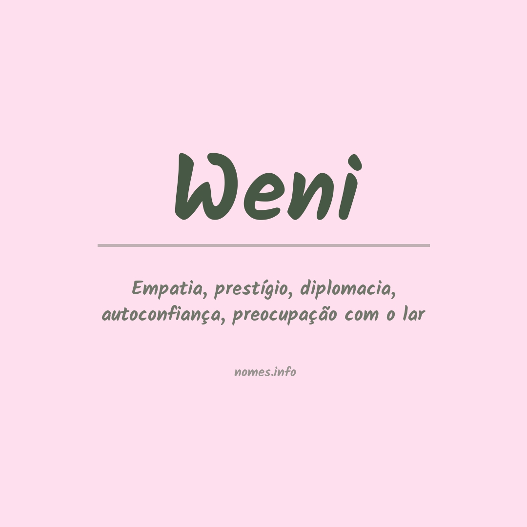 Significado do nome Weni