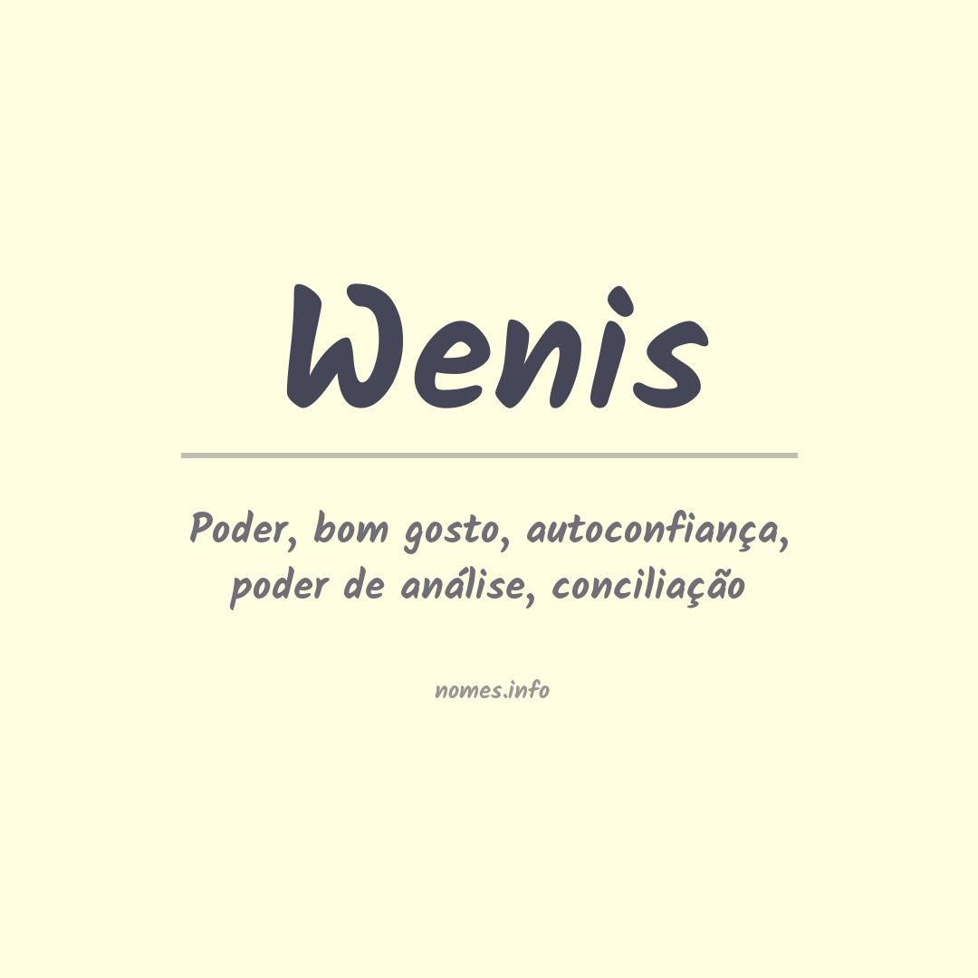 Significado do nome Wenis