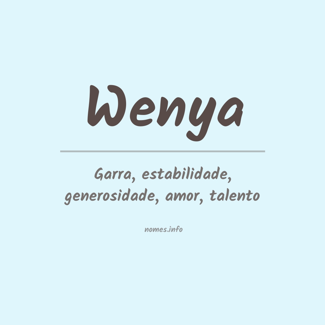 Significado do nome Wenya Significado do nome Wenya
