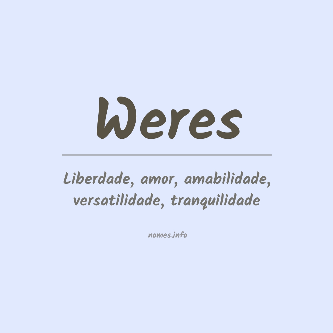 Significado do nome Weres Significado do nome Weres