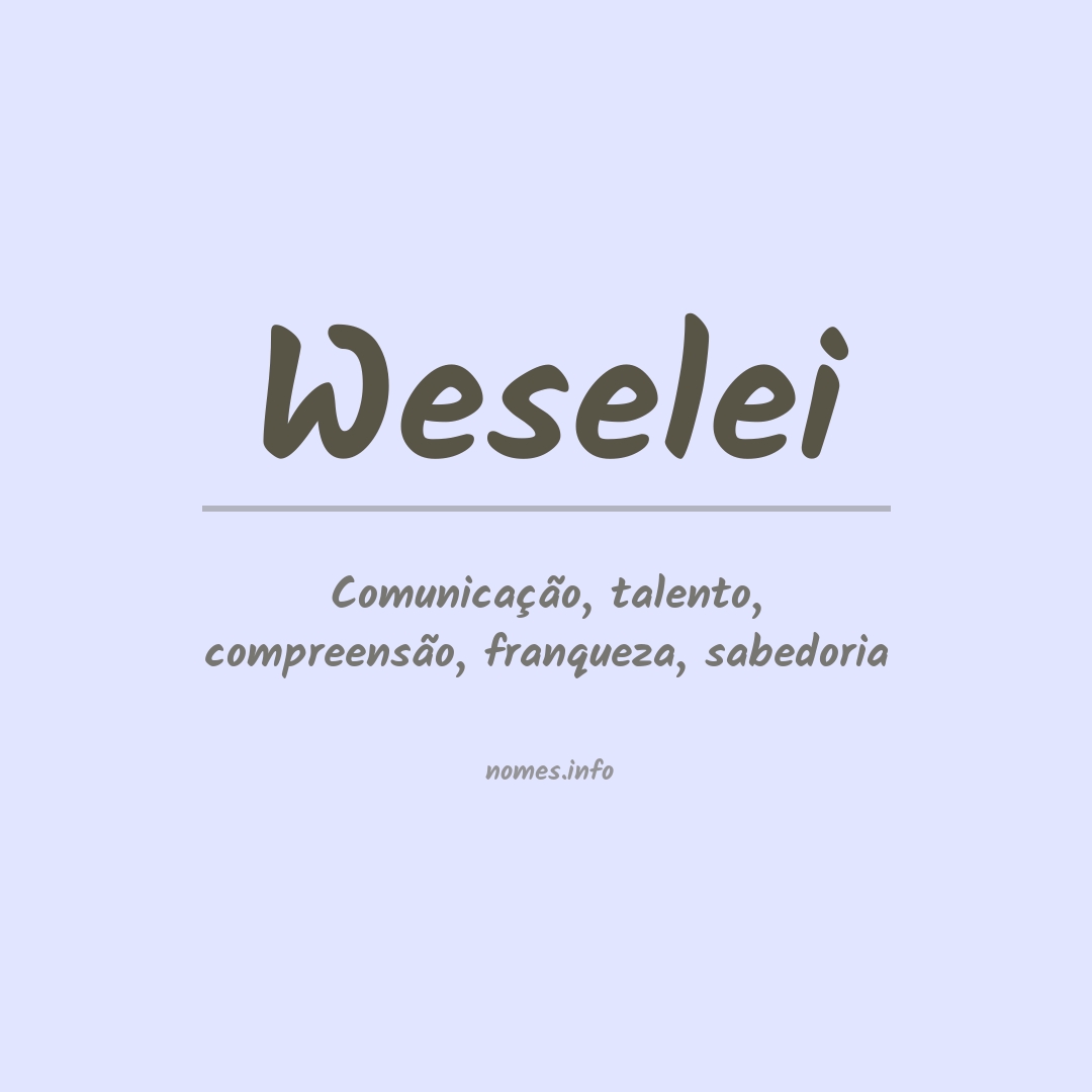 Significado do nome Weselei