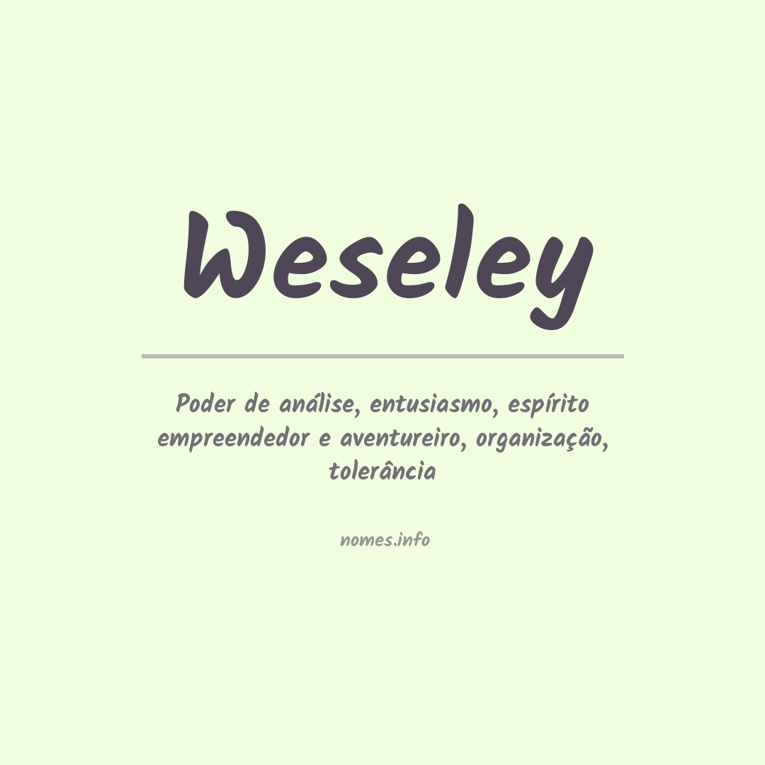 Significado do nome Weseley