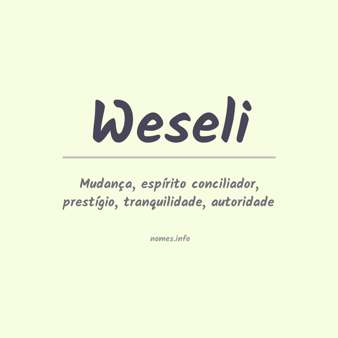 Significado do nome Weseli