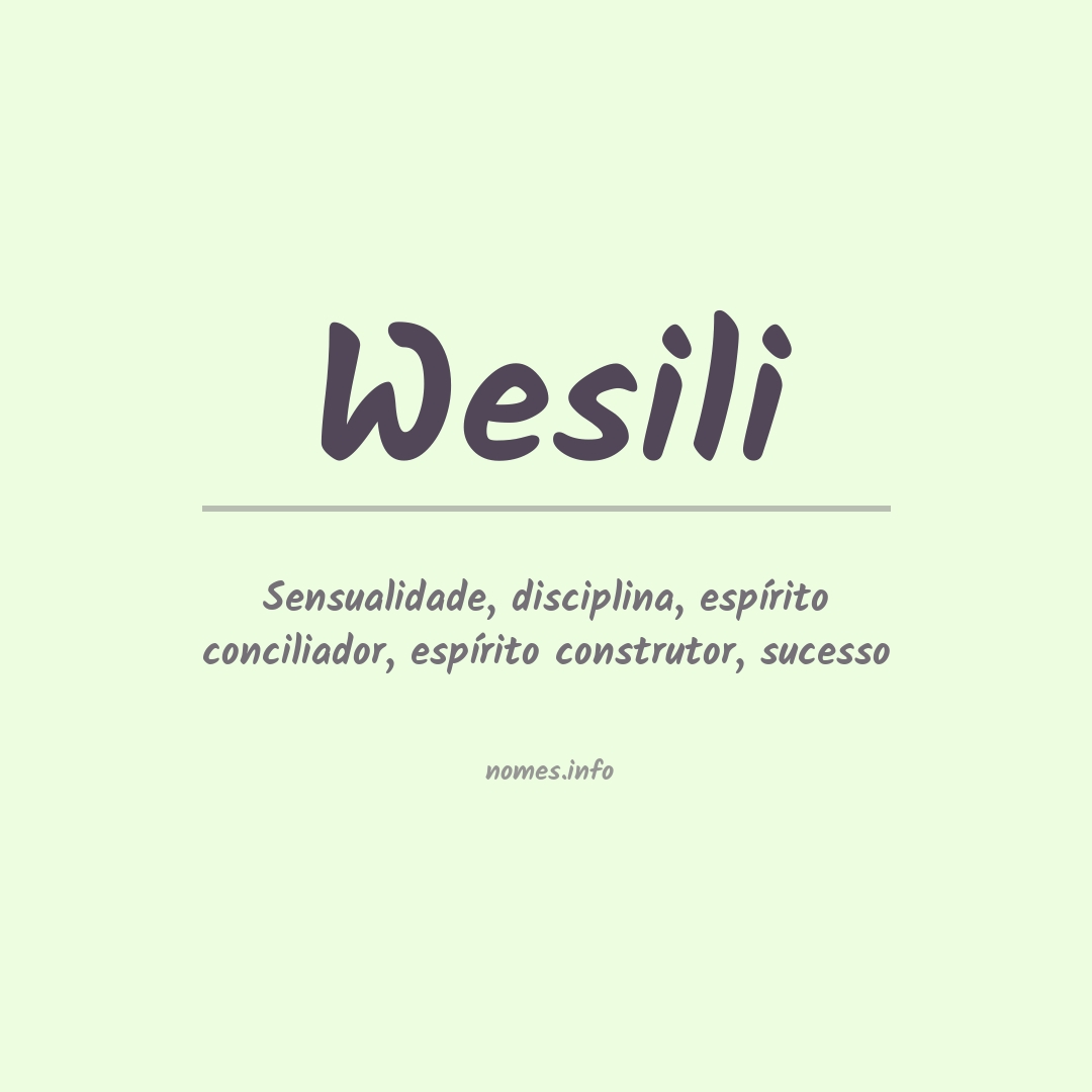 Significado do nome Wesili