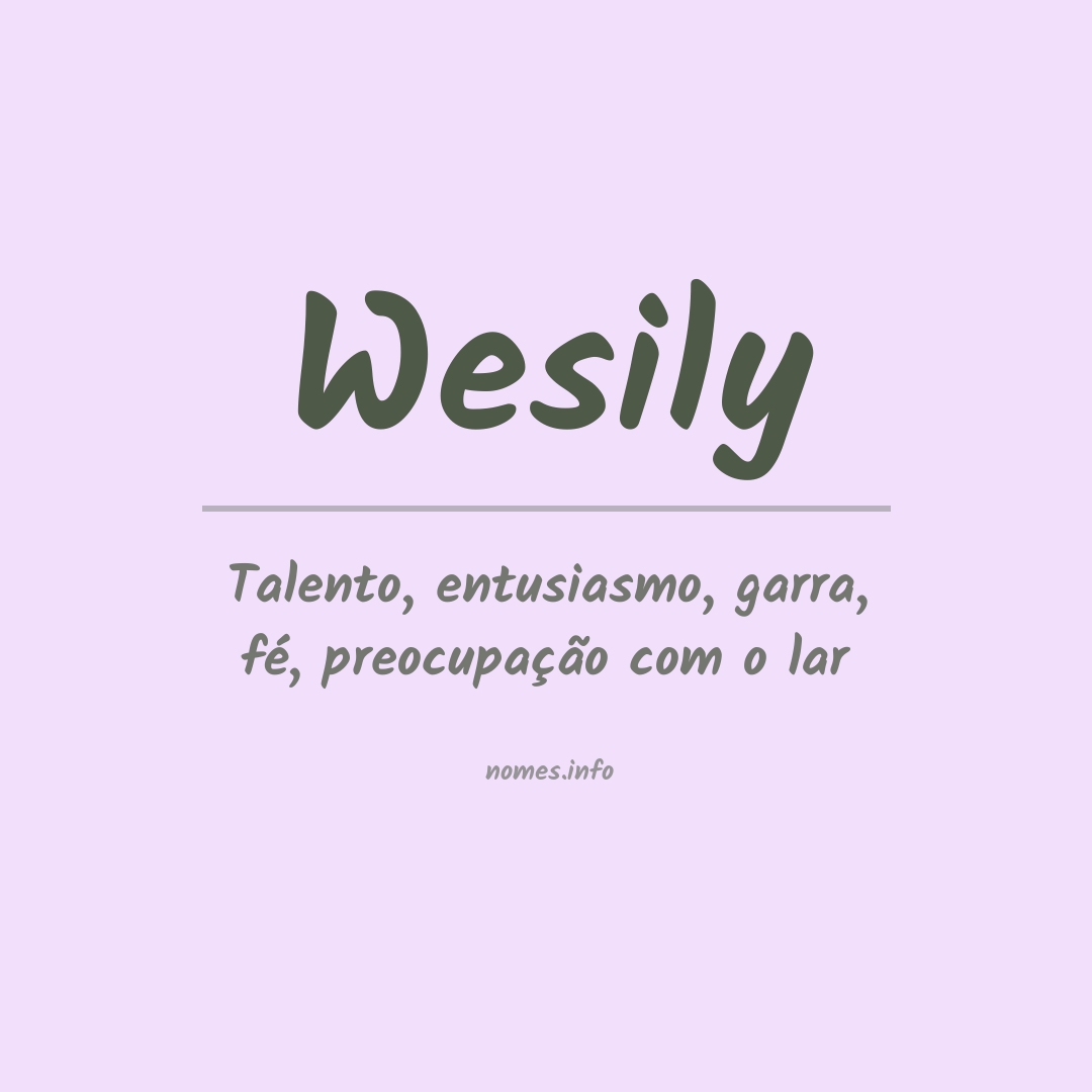 Significado do nome Wesily