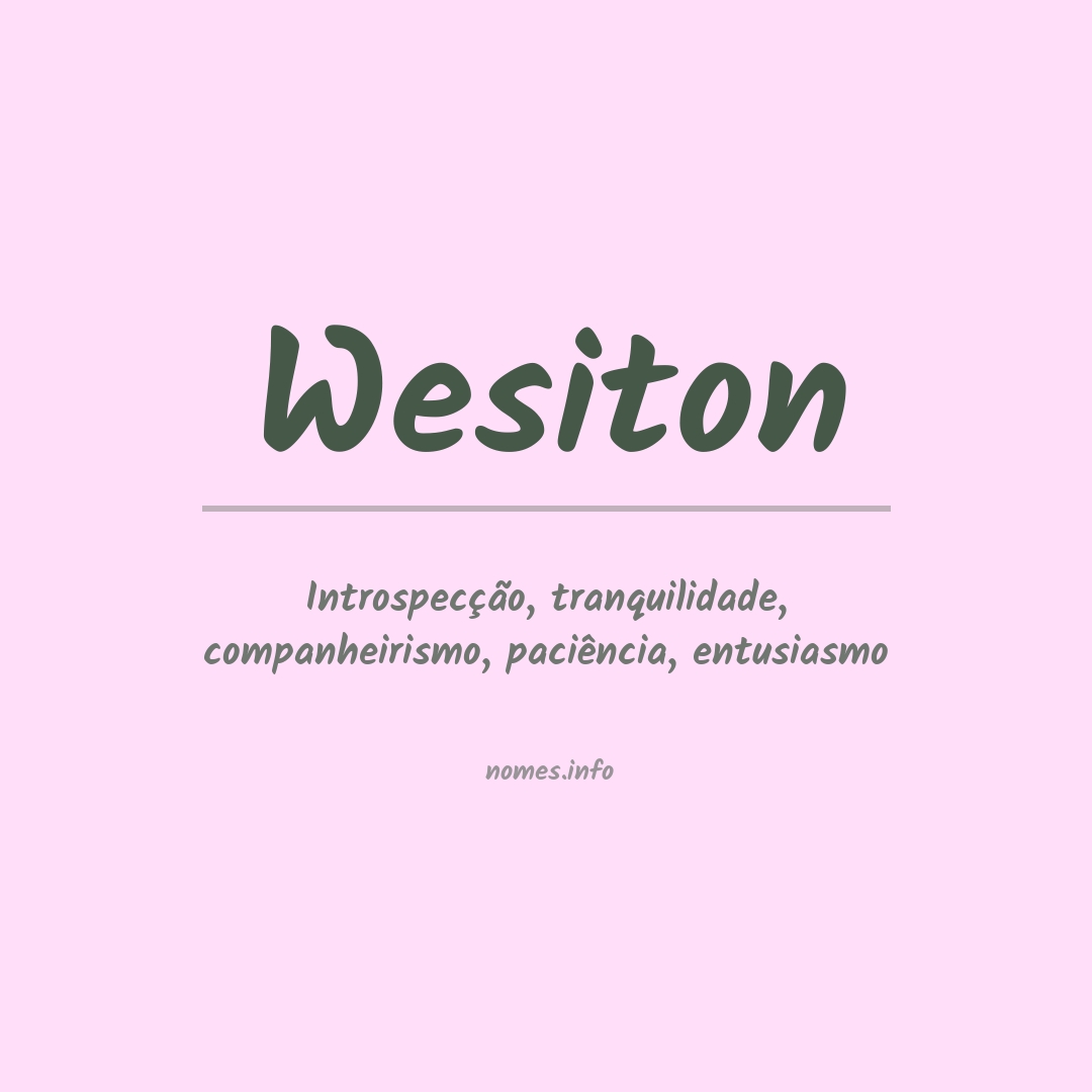 Significado do nome Wesiton