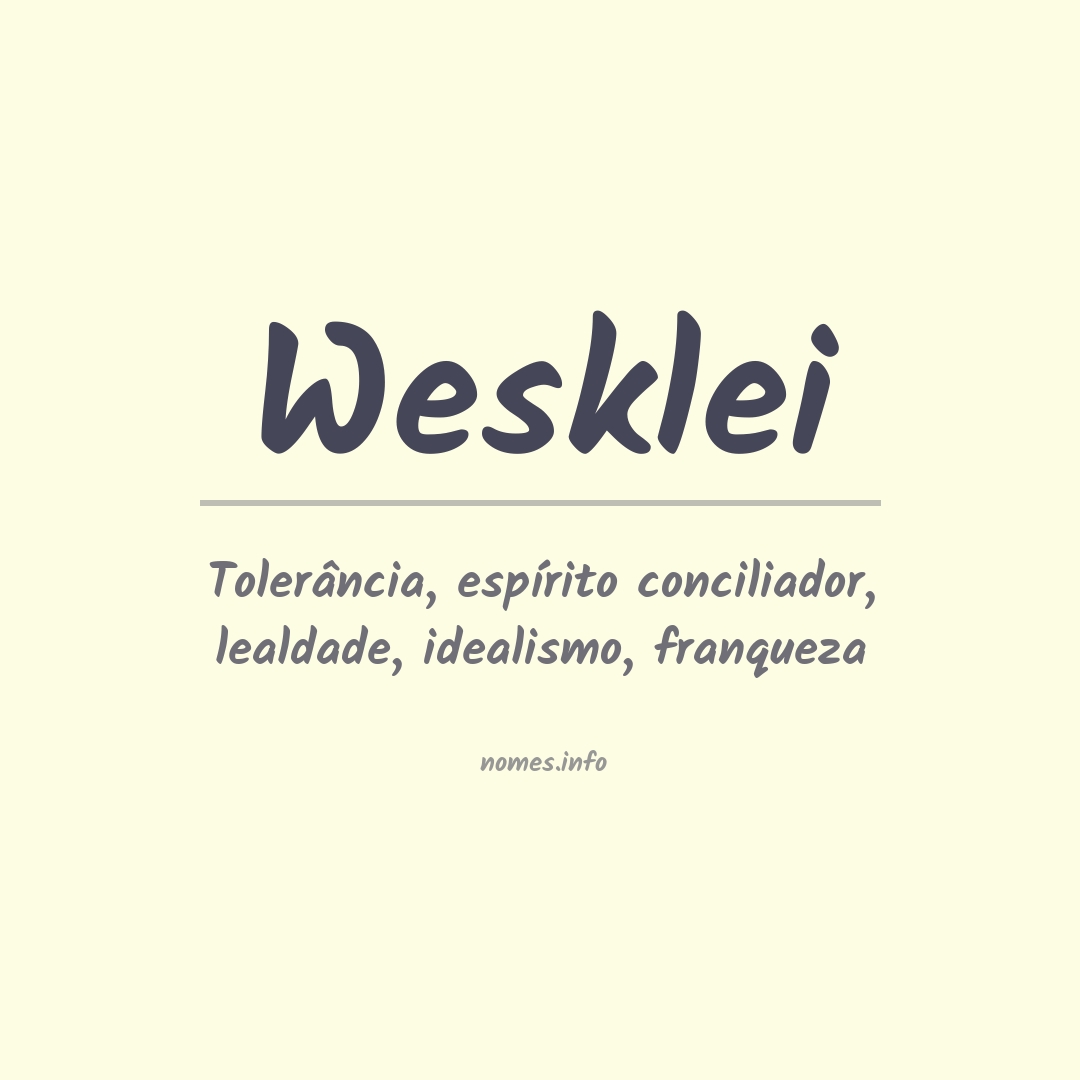 Significado do nome Wesklei