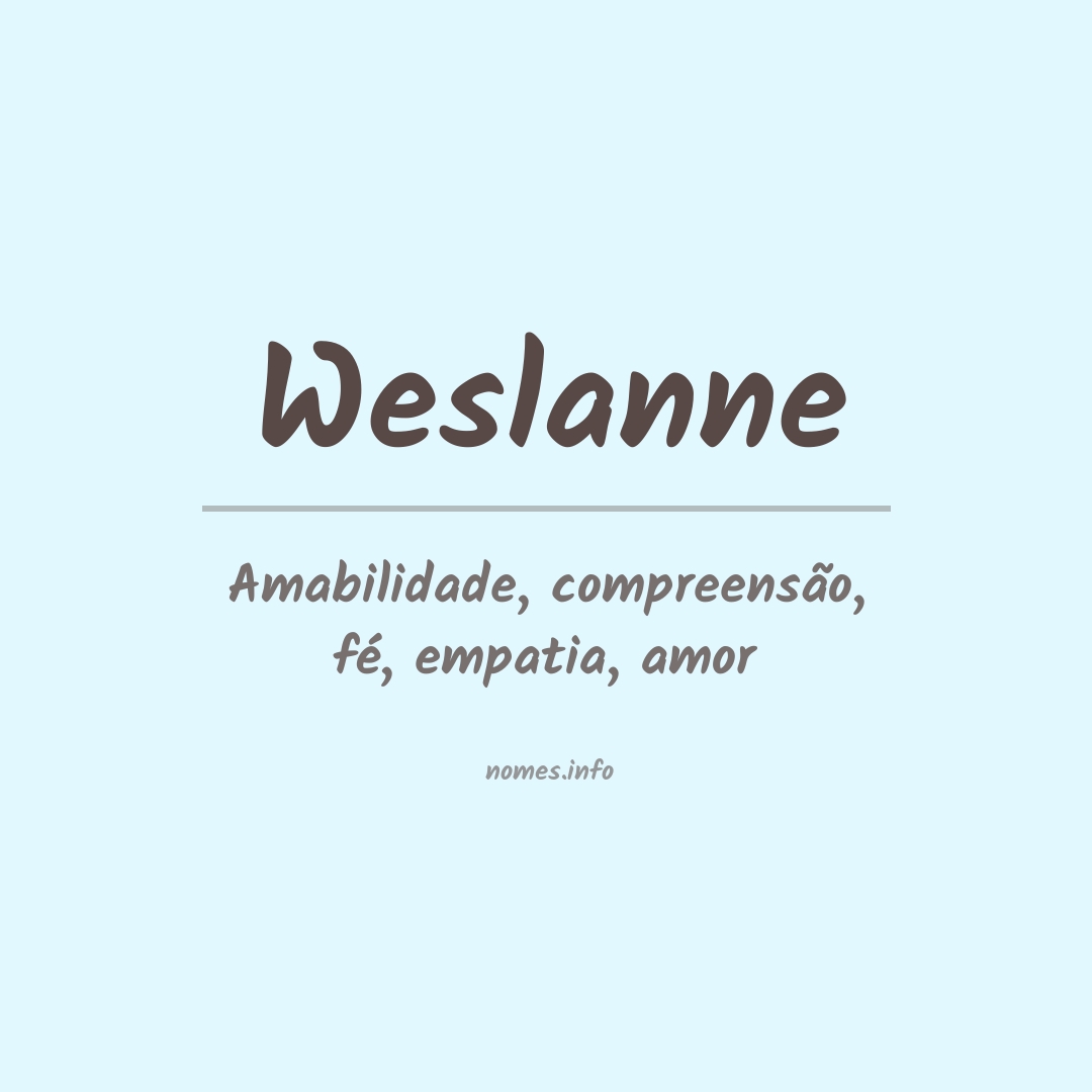 Significado do nome Weslanne