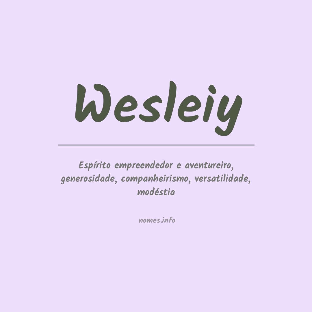 Significado do nome Wesleiy