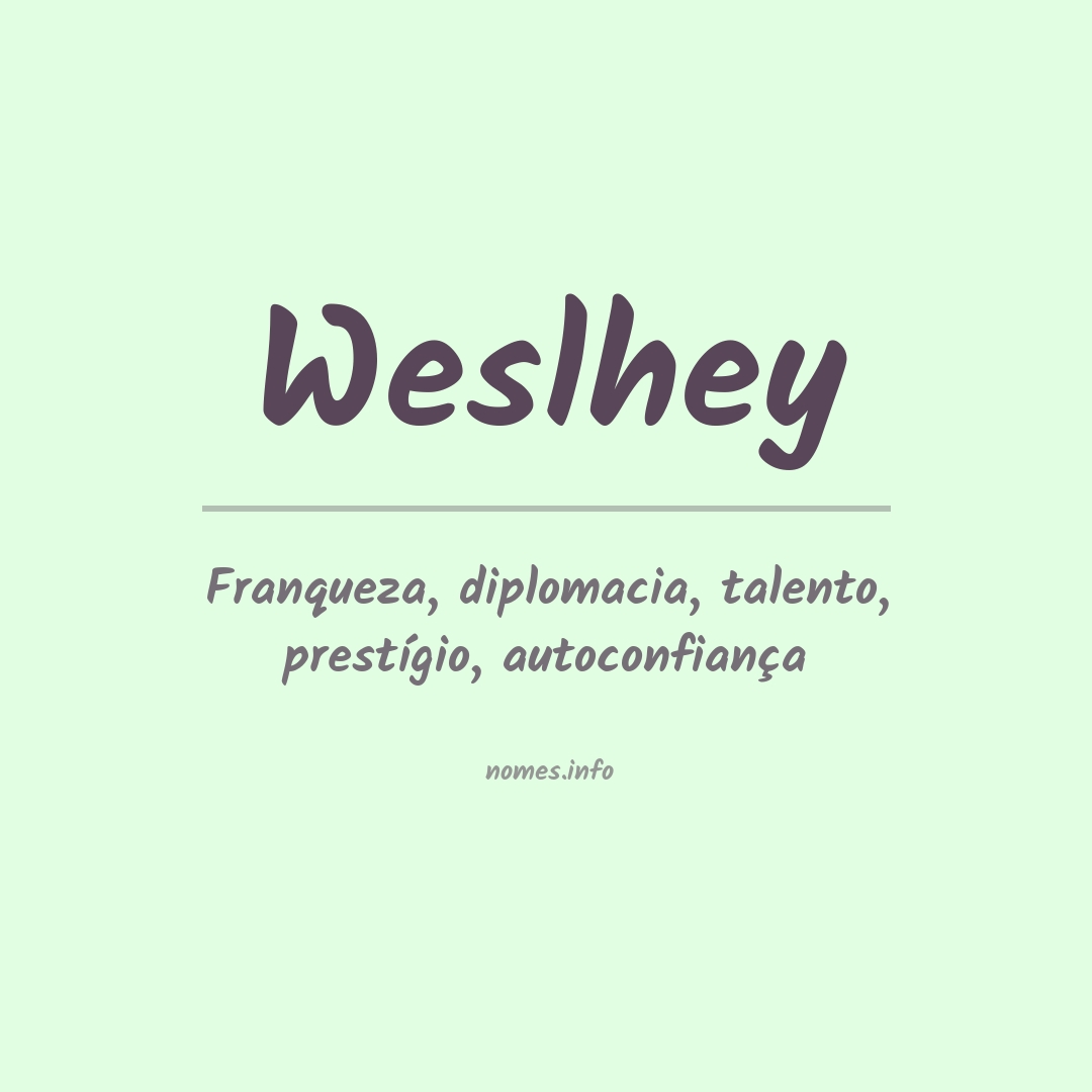 Significado do nome Weslhey