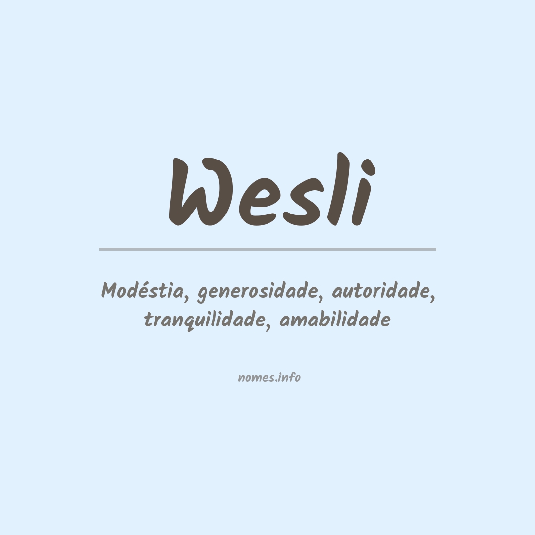 Significado do nome Wesli