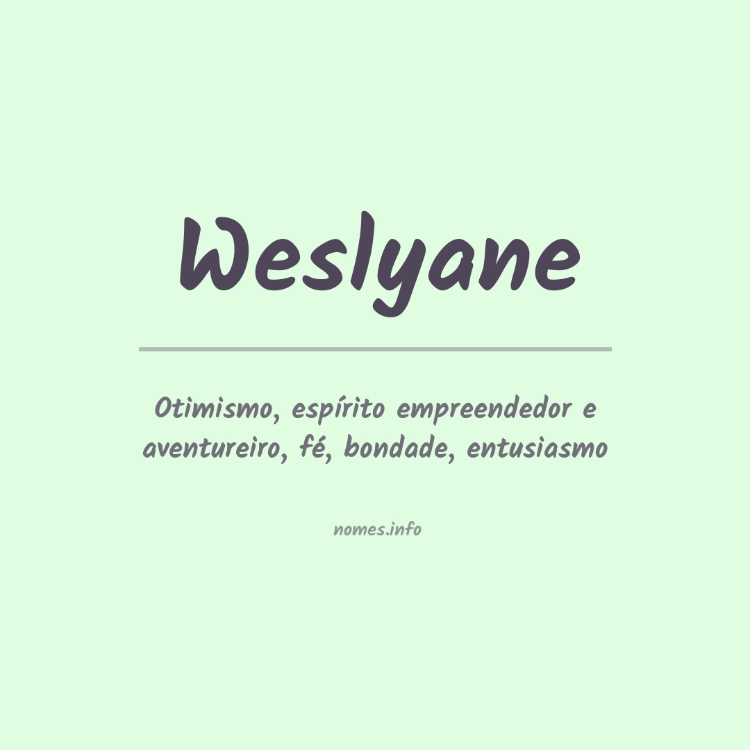 Significado do nome Weslyane