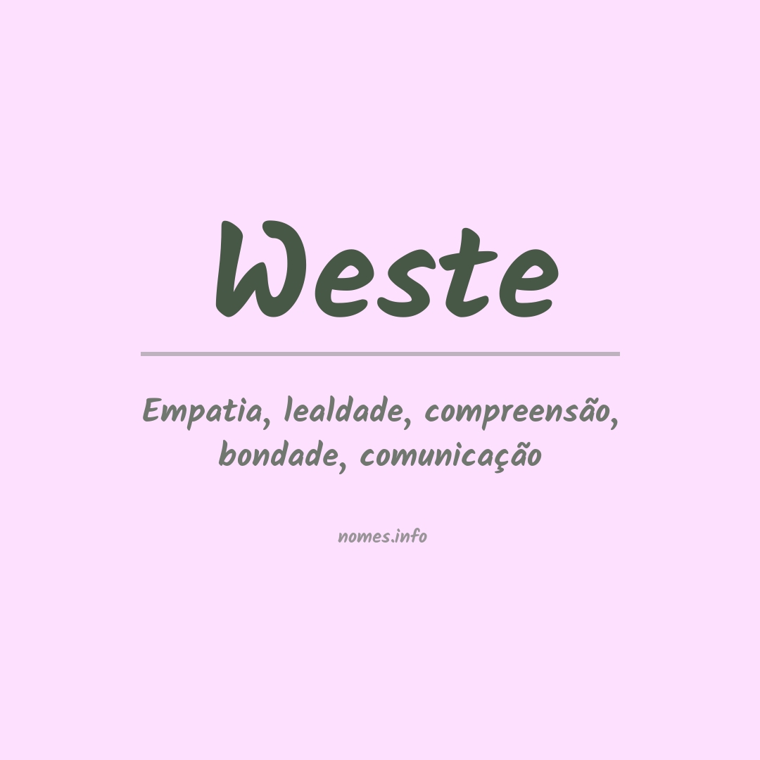 Significado do nome Weste