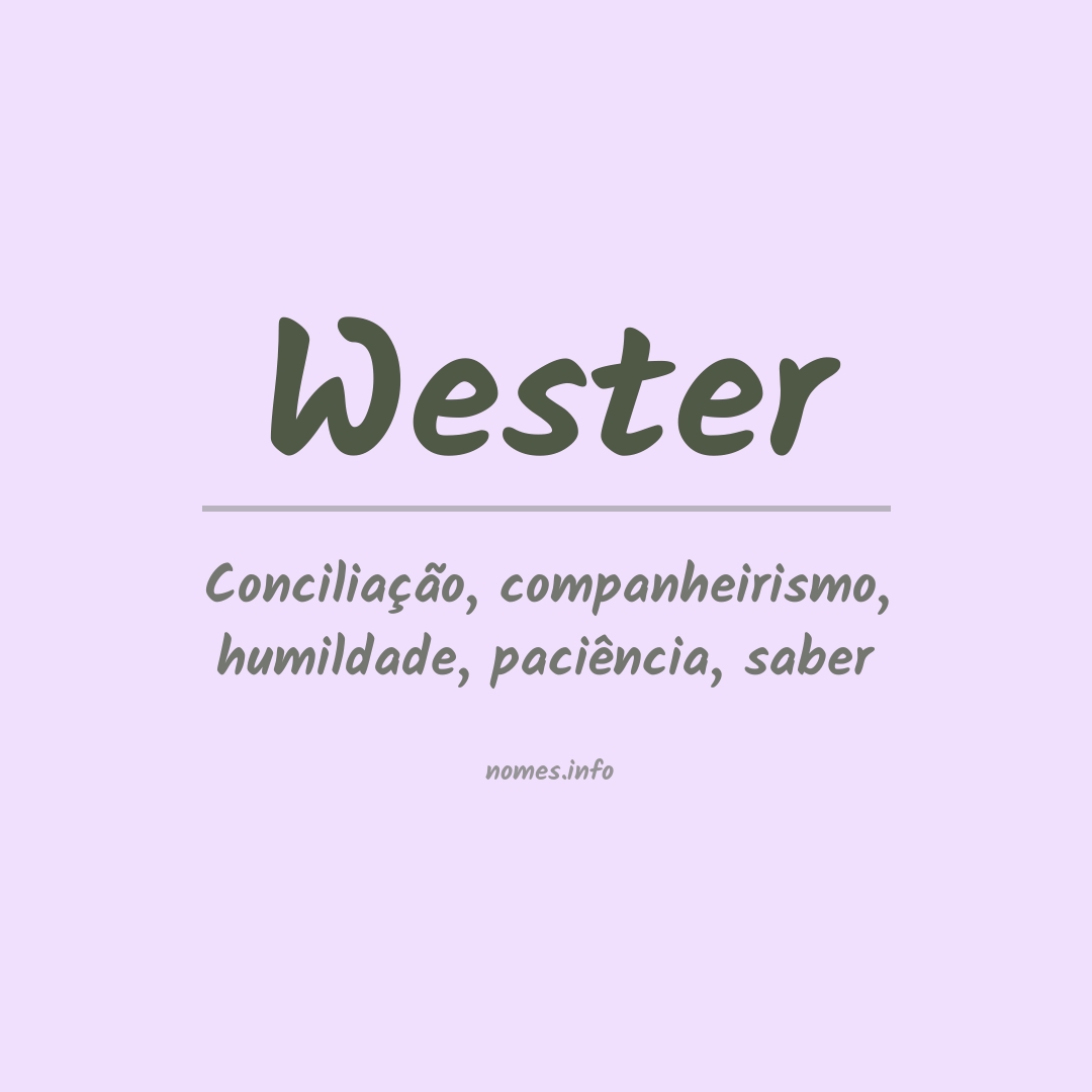 Significado do nome Wester