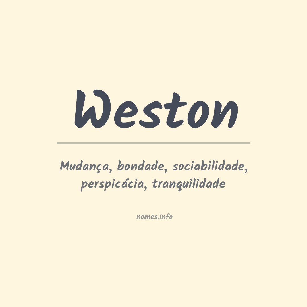 Significado do nome Weston