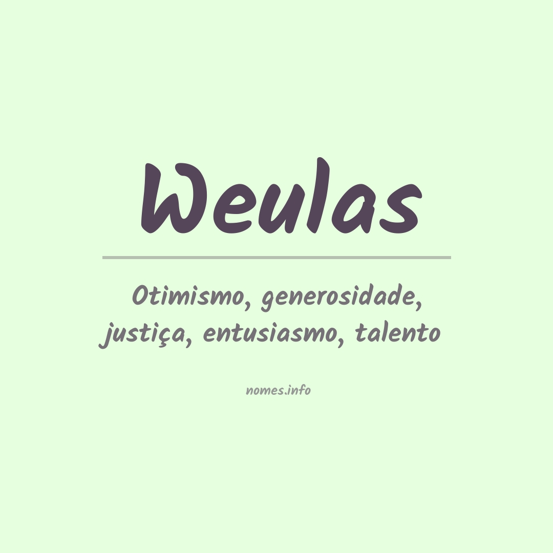 Significado do nome Weulas