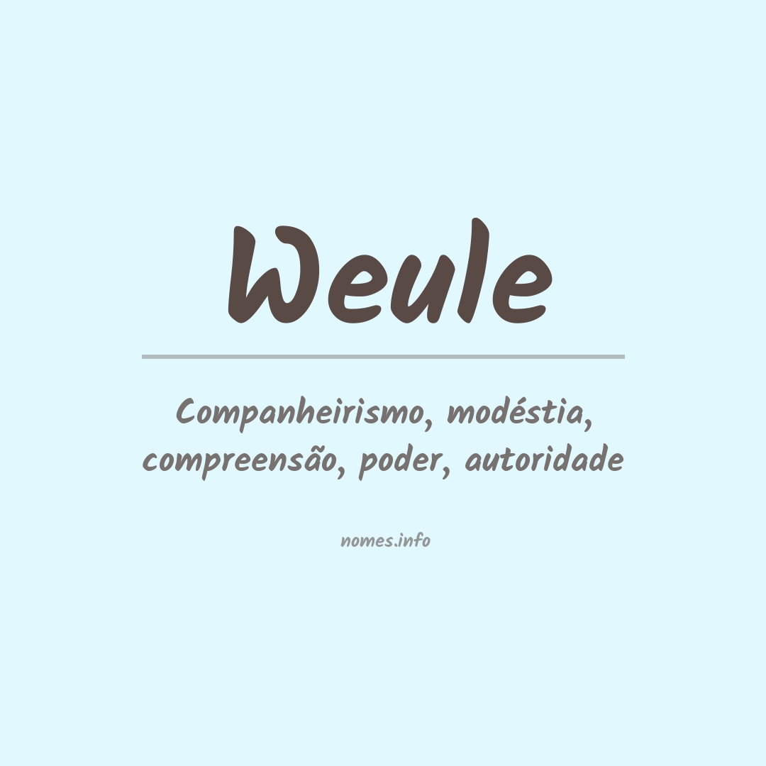 Significado do nome Weule