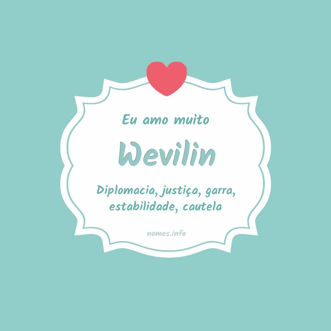 Eu amo muito Wevilin